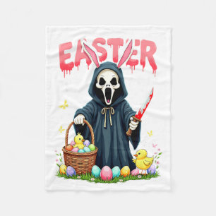 Soky Easter is A Scream Gothic Bunny Design Fleece Blanket