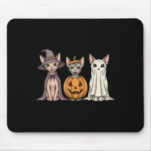 Soky Ghost Sphynx Cat Lover Pumpkin Halloween Long Mouse Pad