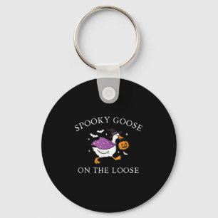 Soky Goose On The Loose Funny Silly Goose Hallowee Keychain