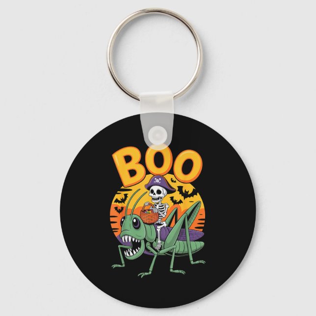 Soky Grhopper Costume On Boo Grhopper Halloween  Keychain (Front)