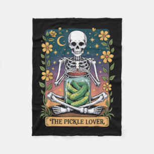 Soky Halloween Skeleton Holding Ckle Lover Tarot C Fleece Blanket
