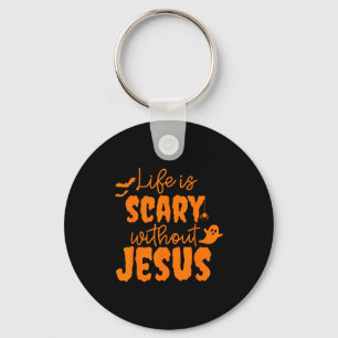 Soky Life Is Y Without Jesus Christian Halloween Keychain