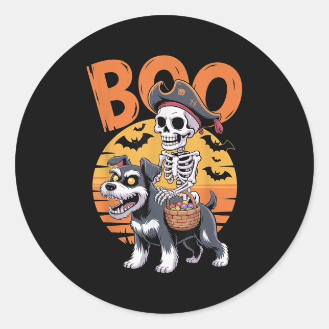 Soky Mini Schnauzer Costume Miniature Schnauzer Ha Classic Round Sticker (Front)