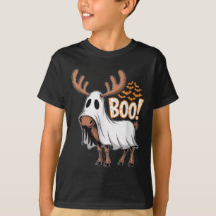 Soky Moose Ghost Boo Costume Halloween Party  T-Shirt