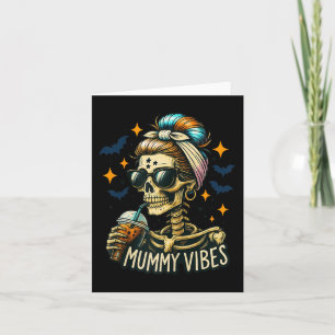 Soky Mummy Skeleton Coffee Vibes Halloween Mom Pro Card