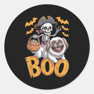 Soky Peke Costume On Boo Pekingese Halloween  Classic Round Sticker