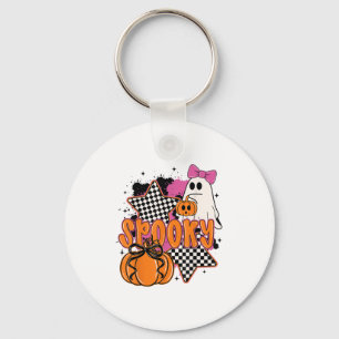 Soky Season Cute Boo Ghost Coquette Bow Halloween  Keychain