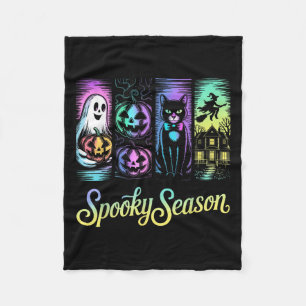 Soky Season Halloween Vintage Halloween Horror Nig Fleece Blanket