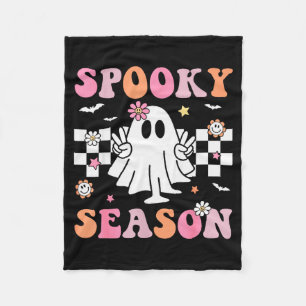 Soky Season Happy Halloween Retro Ghost Soky Women Fleece Blanket