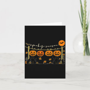 Soky Season Retro Halloween Black Cat Pumpkin Fall Card