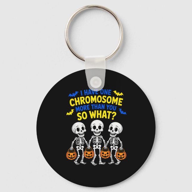Soky Skeleton Down Syndrome Awareness Extra Chromo Keychain (Front)