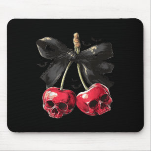 Soky Summer Skull Cherry Halloween Coquette Bow Ha Mouse Pad