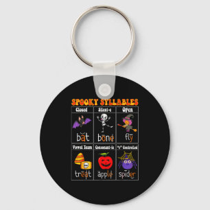 Soky Syllables Teacher Funny Halloween Educational Keychain