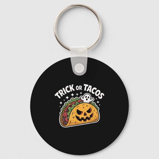 Soky Taco Jack-o-lantern Halloween Mexican Food Lo Keychain (Front)
