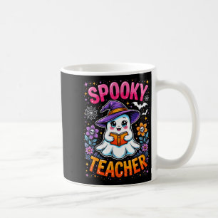 Soky Teacher Cute Ghost Reading Book Funny Hallo Coffee Mug