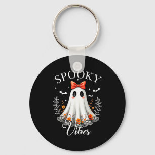 Soky Vibes Ghost Retro Groovy Halloween Women Girl Keychain