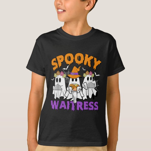 Soky Waitress Funny Ghost Halloween  T-Shirt (Front)
