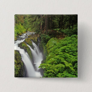 Sol Duc Falls in Olympic National Park in 2 Inch Square Button