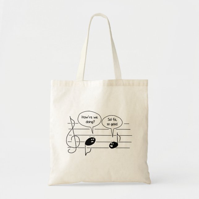 Sol Fa So Good Music Cartoon Tote Bag (Front)