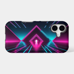 Sol néon synthwave plancher en grille cyberpunk