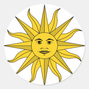 sol Uruguay Classic Round Sticker