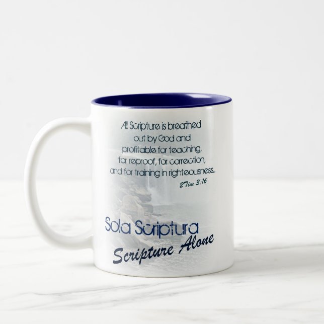 Sola Scriptura/ Scripture Alone Two-Tone Coffee Mug (Left)