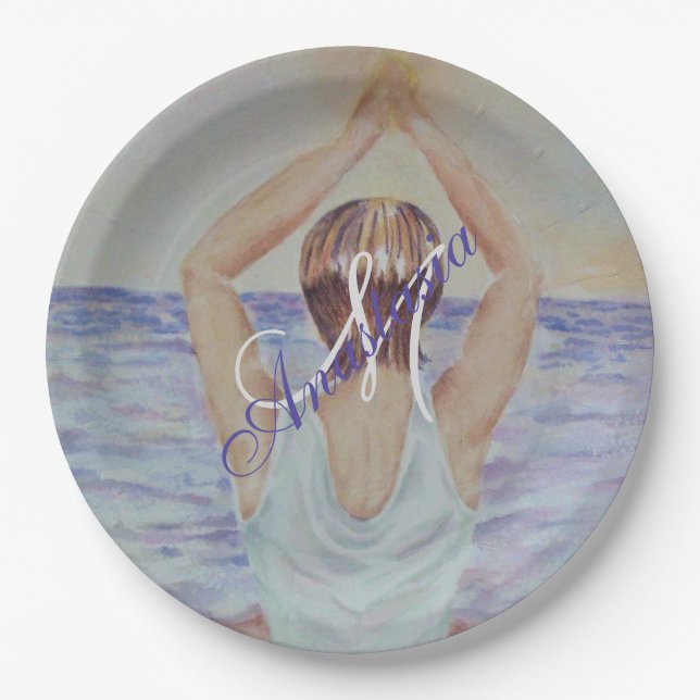 SOLACE & SERENITY PARTY MONOGRAM PAPER PLATE (Front)