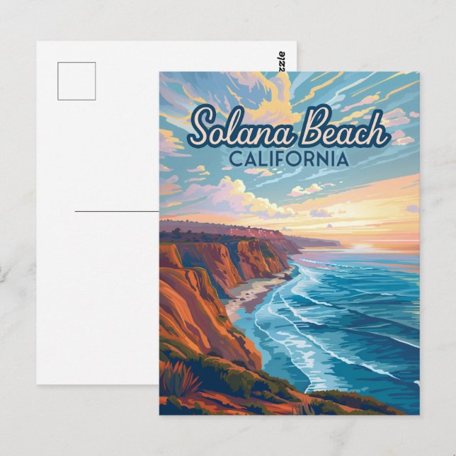 Solana Beach California San Diego Vintage Postcard (Front/Back)