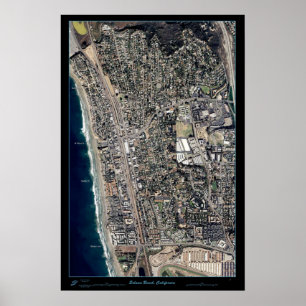 Solana Beach, California satellite poster print