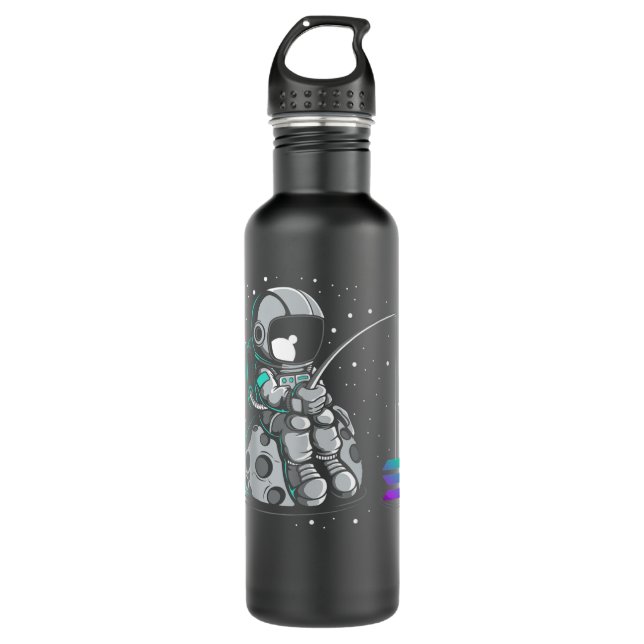 Solana Fishing, Crypto Bullrun SOL Token Rich Mill 710 Ml Water Bottle (Front)