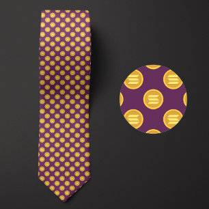 Solana Gold Coin Cryptocurrency Pattern Tie