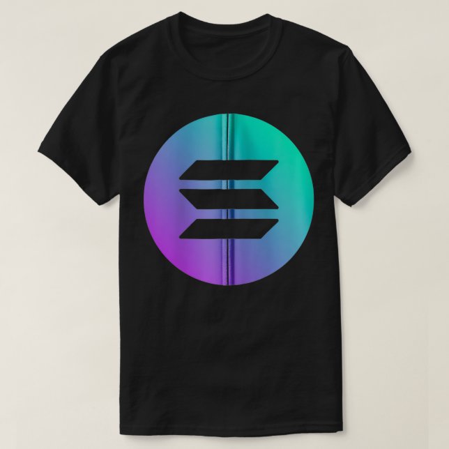Solana SOL Logo Image Cryptocurrency Emblem Zip  T-Shirt (Design Front)