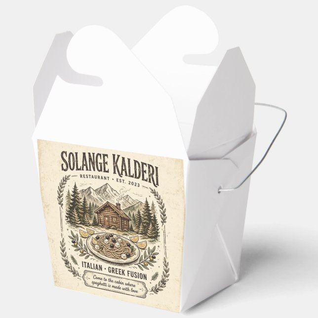 Solange Kalderi Restaurant Front Logo & Back Menu  Favor Box (Open)