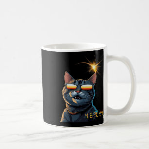 Solar 2024 Eclipse Cat Wearing Eclipse Glasses 1  Coffee Mug