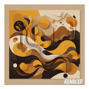 Solar Abstract Art Natural Rebirth Poster