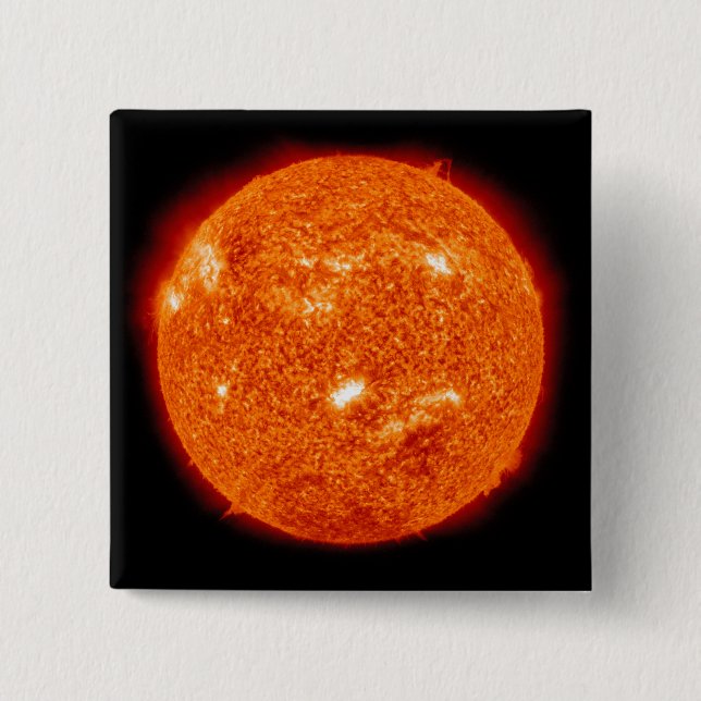 Solar activity on the Sun 2 Inch Square Button (Front)