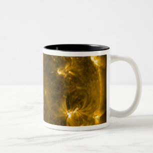 Solar activity on the Sun 4 Two-Tone Coffee Mug
