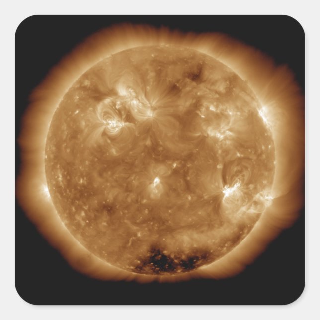 Solar activity on the Sun 5 Square Sticker (Front)