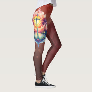 Solar anchor in a tropical paradise.  leggings