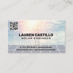 Solar and Wind Energy   QR Scan Code Business Card