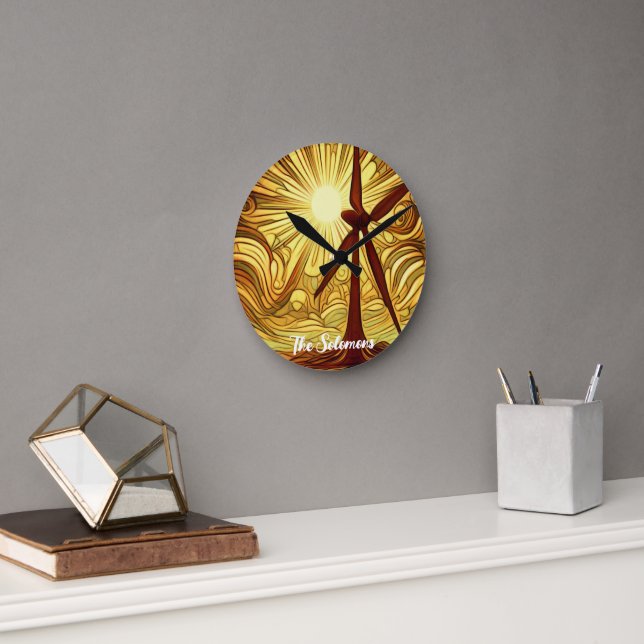 Solar and Wind Energy Round Clock (Office)
