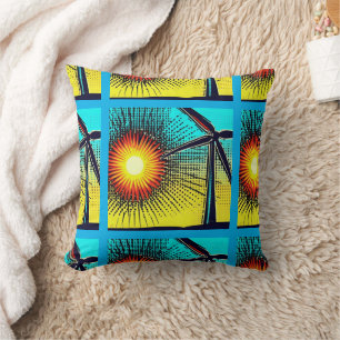 Solar and Wind Energy Throw Pillow