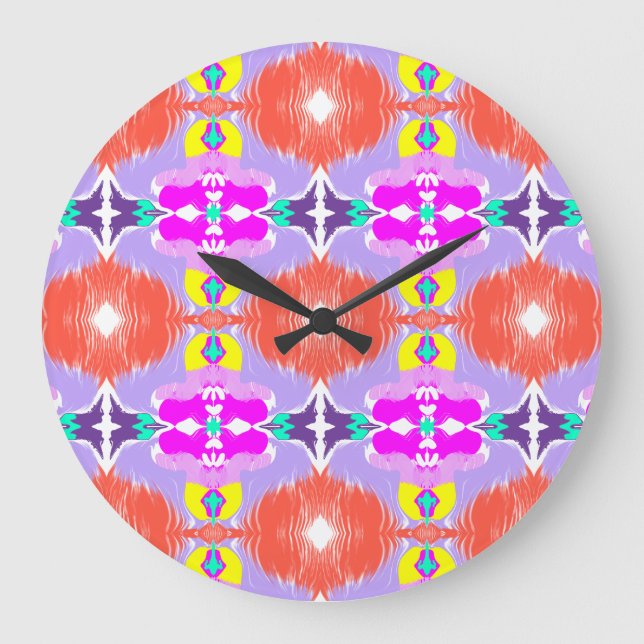 Solar Bloom Kaleidoscope Large Clock (Front)