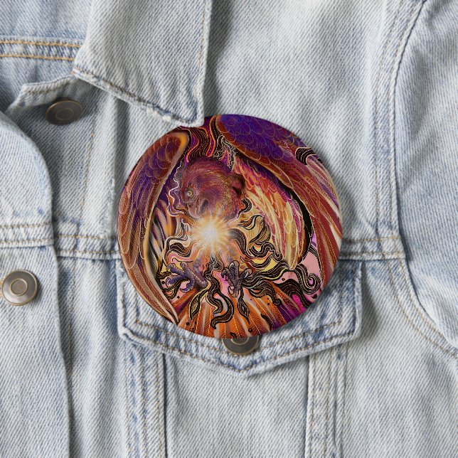 Solar Burst Hawk  4 Inch Round Button (In Situ)