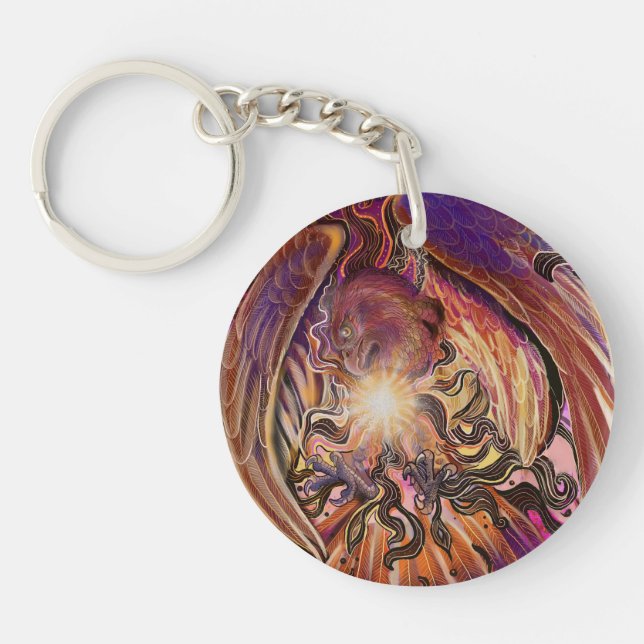 Solar Burst Hawk Keychain (Front)