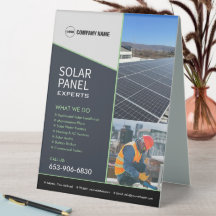Solar Business Services Custom Table Tent Sign