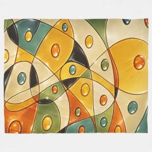 Solar Crest Mosaic Fleece Blanket