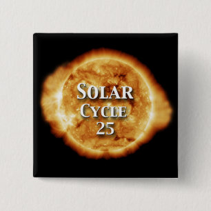 Solar Cycle 25 Active Sun 2 Inch Square Button