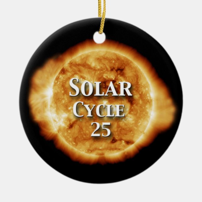Solar Cycle 25 Active Sun Ceramic Ornament (Front)