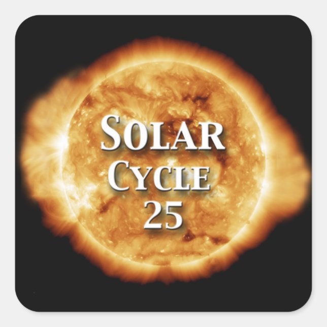 Solar Cycle 25 Active Sun Square Sticker (Front)